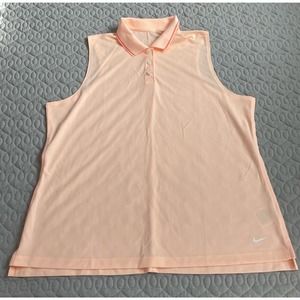 Women’s Nike Dri-Fit Sleeveless Golf Polo Shirt Tank Peach XL